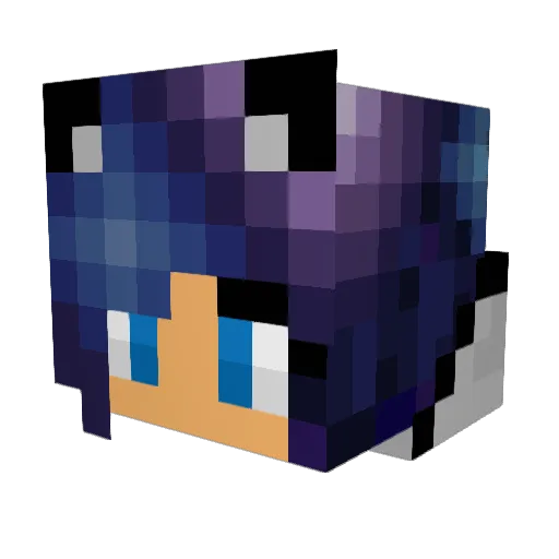 lunaticblue Minecraft avatar head, 3D render