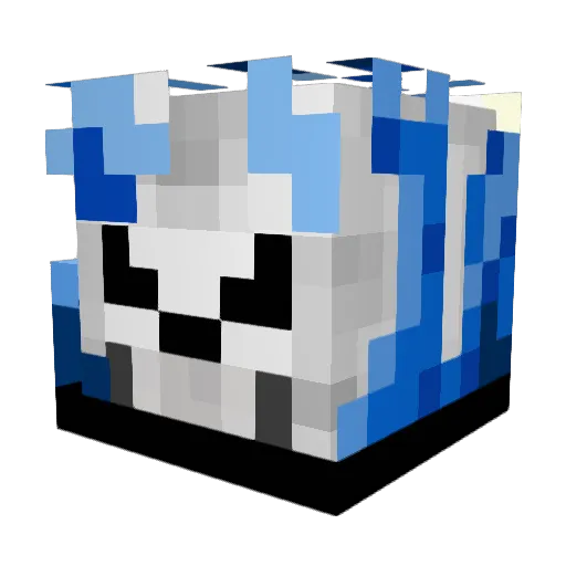 lunaticum Minecraft avatar head, 3D render