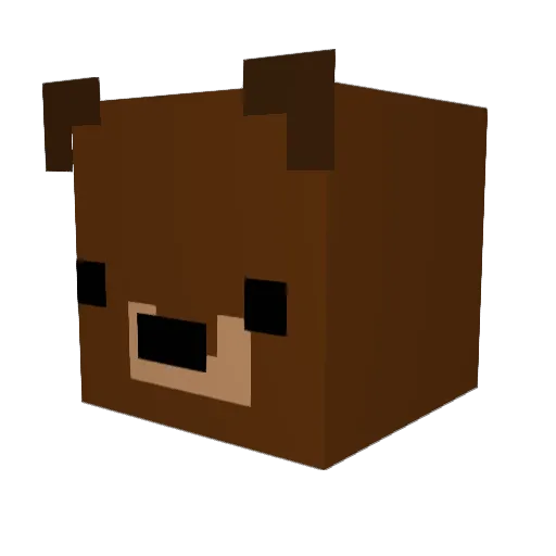 lunatir Minecraft avatar head, 3D render