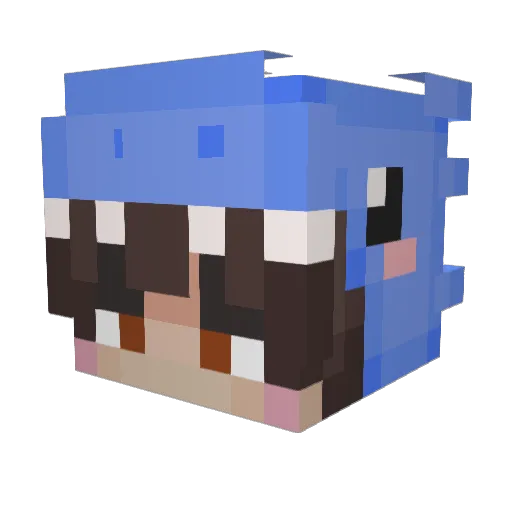 lungreee Minecraft avatar head, 3D render