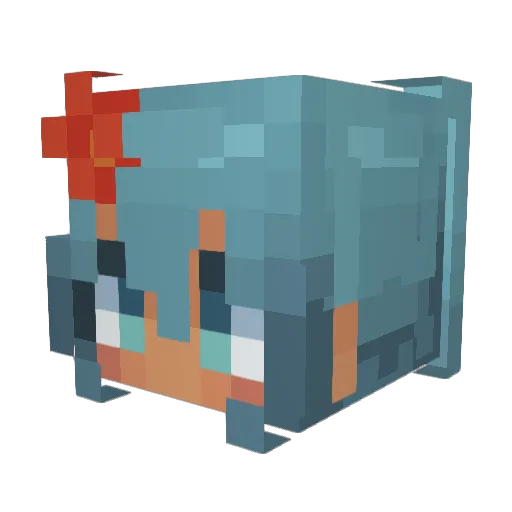 lunitone Minecraft avatar head, 3D render