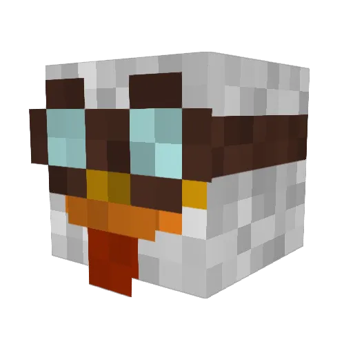 lunker Minecraft avatar head, 3D render