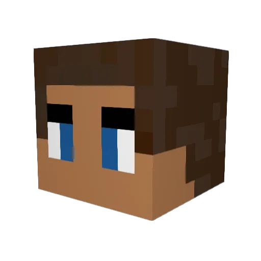lunsj Minecraft avatar head, 3D render