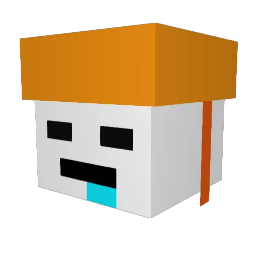 luobuxiao Minecraft avatar head, 3D render