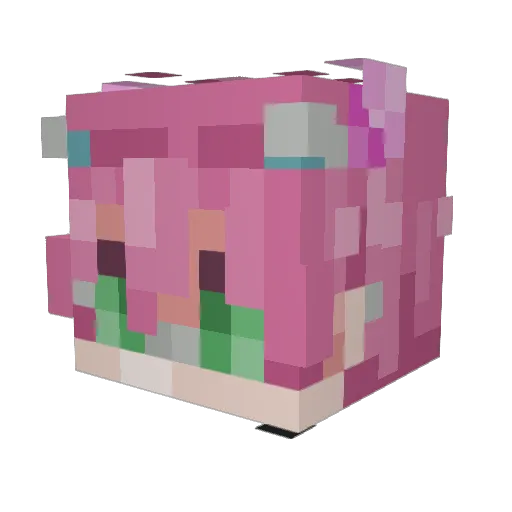 luonnotonkiivi Minecraft avatar head, 3D render