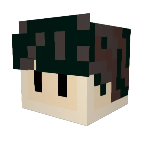 luos_btw Minecraft avatar head, 3D render