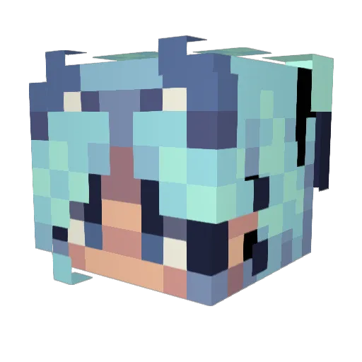 lupaqty Minecraft avatar head, 3D render