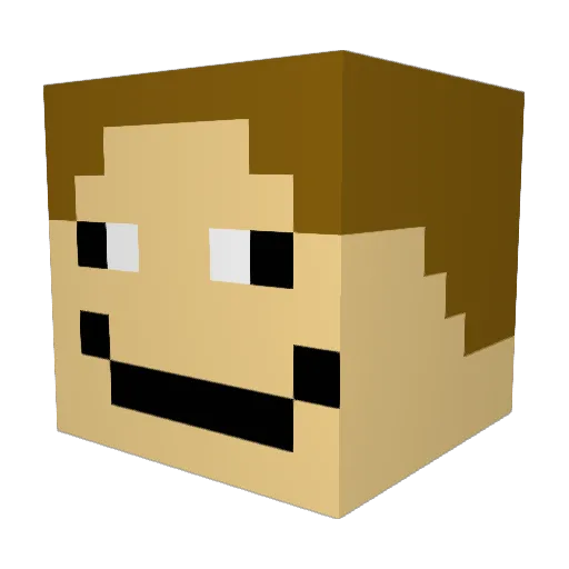 luppa Minecraft avatar head, 3D render