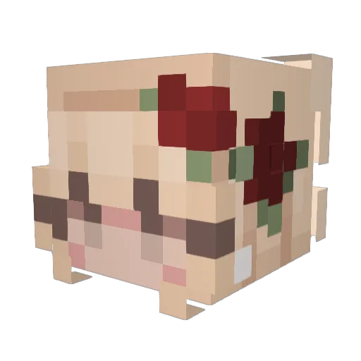 luppines Minecraft avatar head, 3D render
