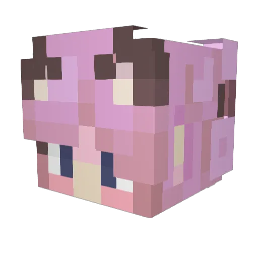 lushkat Minecraft avatar head, 3D render
