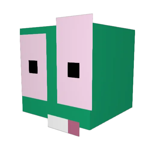 lustidk Minecraft avatar head, 3D render