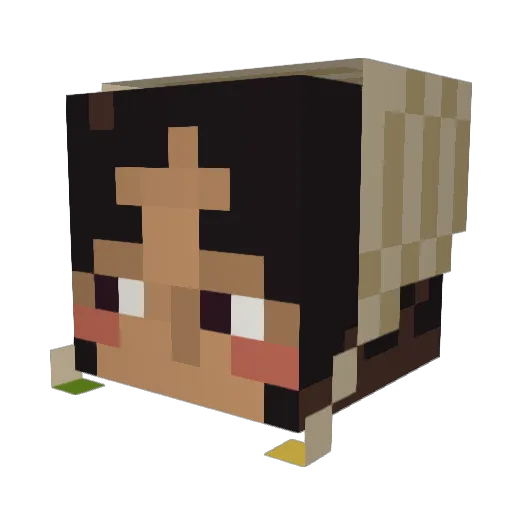 lutentime Minecraft avatar head, 3D render