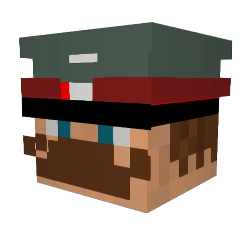 lutwaff Minecraft avatar head, 3D render