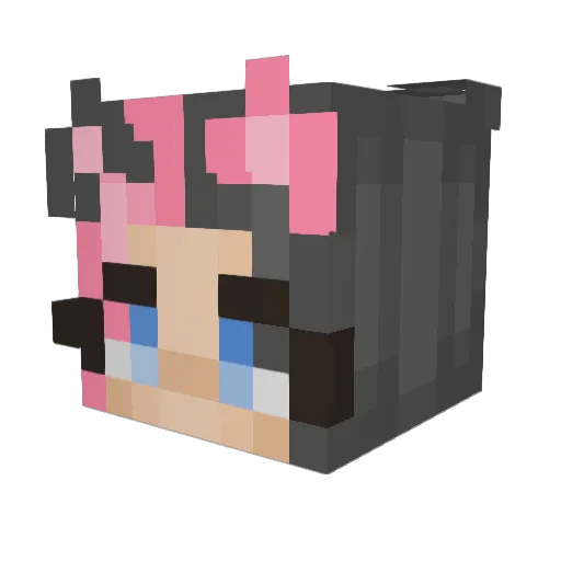 luuluubeans Minecraft avatar head, 3D render