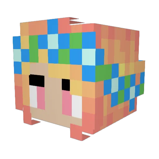luunappi Minecraft avatar head, 3D render