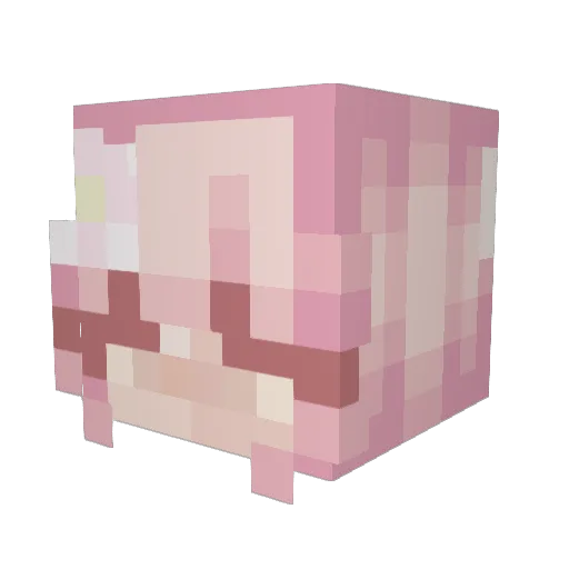 luuveia Minecraft avatar head, 3D render