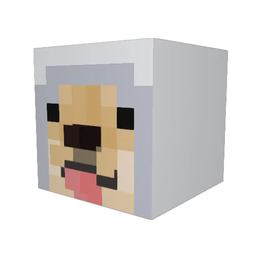 luv2 Minecraft avatar head, 3D render