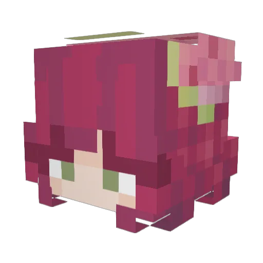 luv_strawberry Minecraft avatar head, 3D render