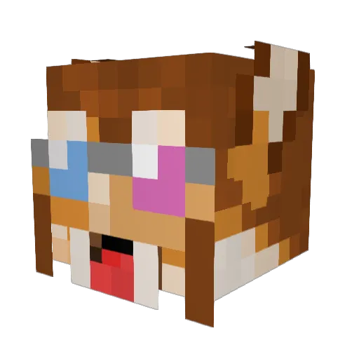 luvaooo Minecraft avatar head, 3D render