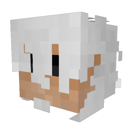 luvcky_ Minecraft avatar head, 3D render