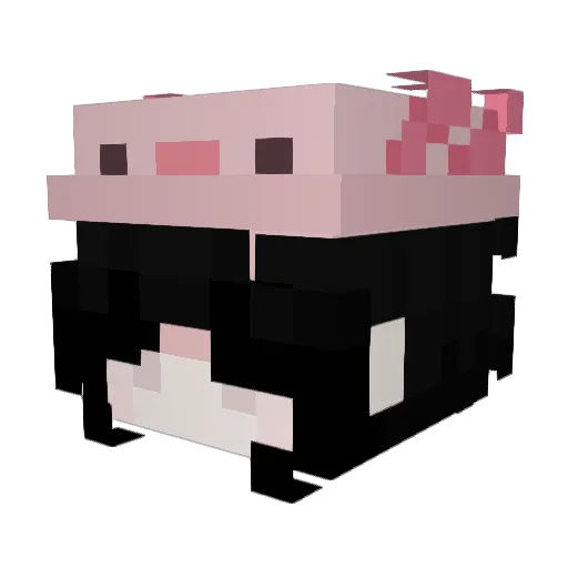 luvcoke Minecraft avatar head, 3D render