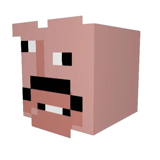luverslane Minecraft avatar head, 3D render