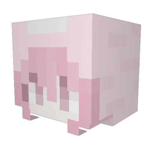 luveth Minecraft avatar head, 3D render