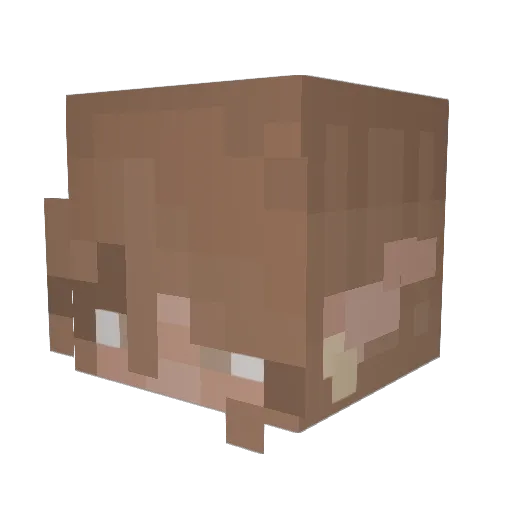 luvmels Minecraft avatar head, 3D render