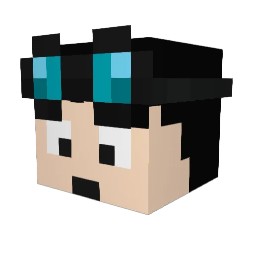 luvnick Minecraft avatar head, 3D render