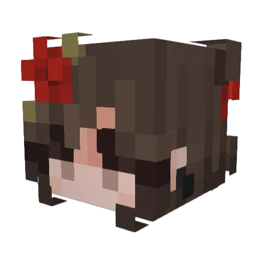 luvpaw Minecraft avatar head, 3D render