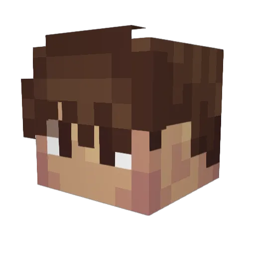 luvri Minecraft avatar head, 3D render