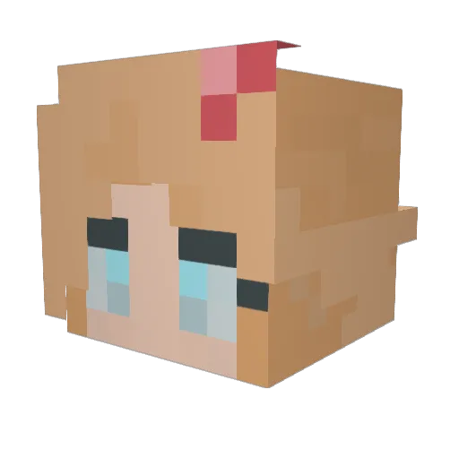 luvross Minecraft avatar head, 3D render