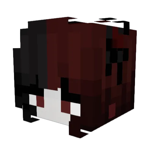 luvzu Minecraft avatar head, 3D render