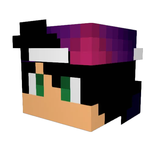 luwoa Minecraft avatar head, 3D render