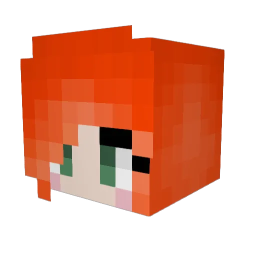 lux_love Minecraft avatar head, 3D render