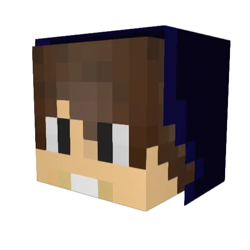luxeman Minecraft avatar head, 3D render