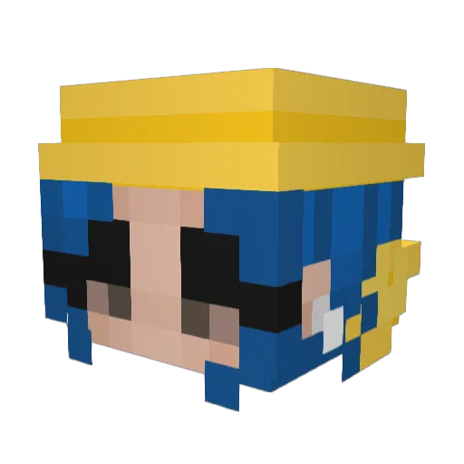 luzmor Minecraft avatar head, 3D render