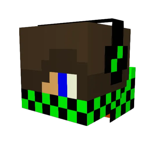 luzzus Minecraft avatar head, 3D render