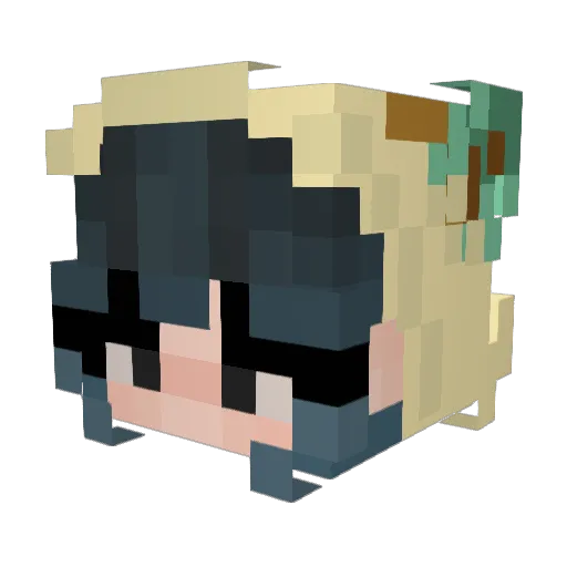 lvnqtic Minecraft avatar head, 3D render