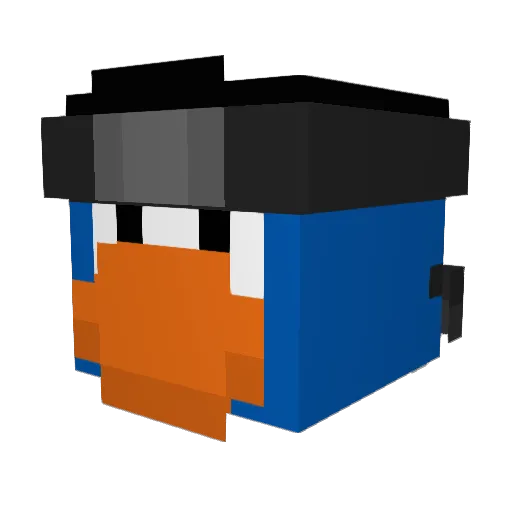 lwnu Minecraft avatar head, 3D render