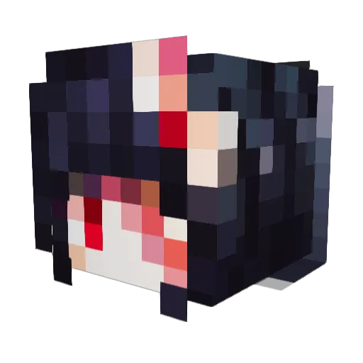 lx7q Minecraft avatar head, 3D render