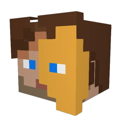 lxAzulxl Minecraft avatar head, 3D render