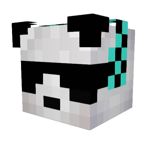 lx_Panda_Il Minecraft avatar head, 3D render