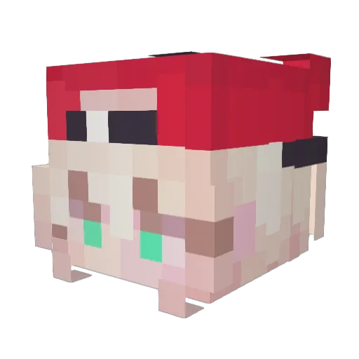 lxloo Minecraft avatar head, 3D render