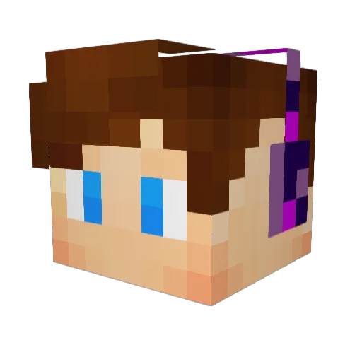 lxucha Minecraft avatar head, 3D render