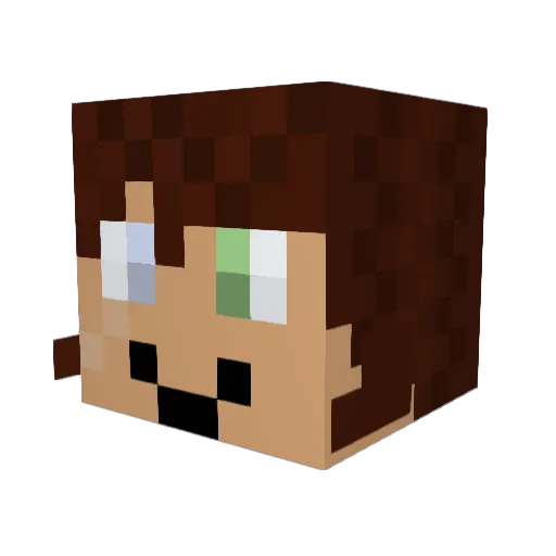lxvepup Minecraft avatar head, 3D render