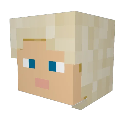 lxxy Minecraft avatar head, 3D render