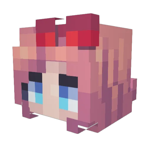 lycheeblossom Minecraft avatar head, 3D render