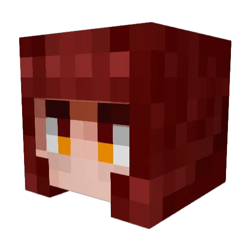 lychna Minecraft avatar head, 3D render