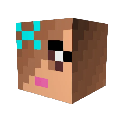 lydia16 Minecraft avatar head, 3D render